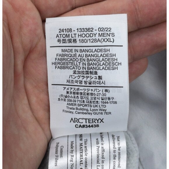 Arc'teryx Atom LT Hoody Men's 2XL Light Gray Insulated Puffer Full Zip Hooded - Picture 6 of 16